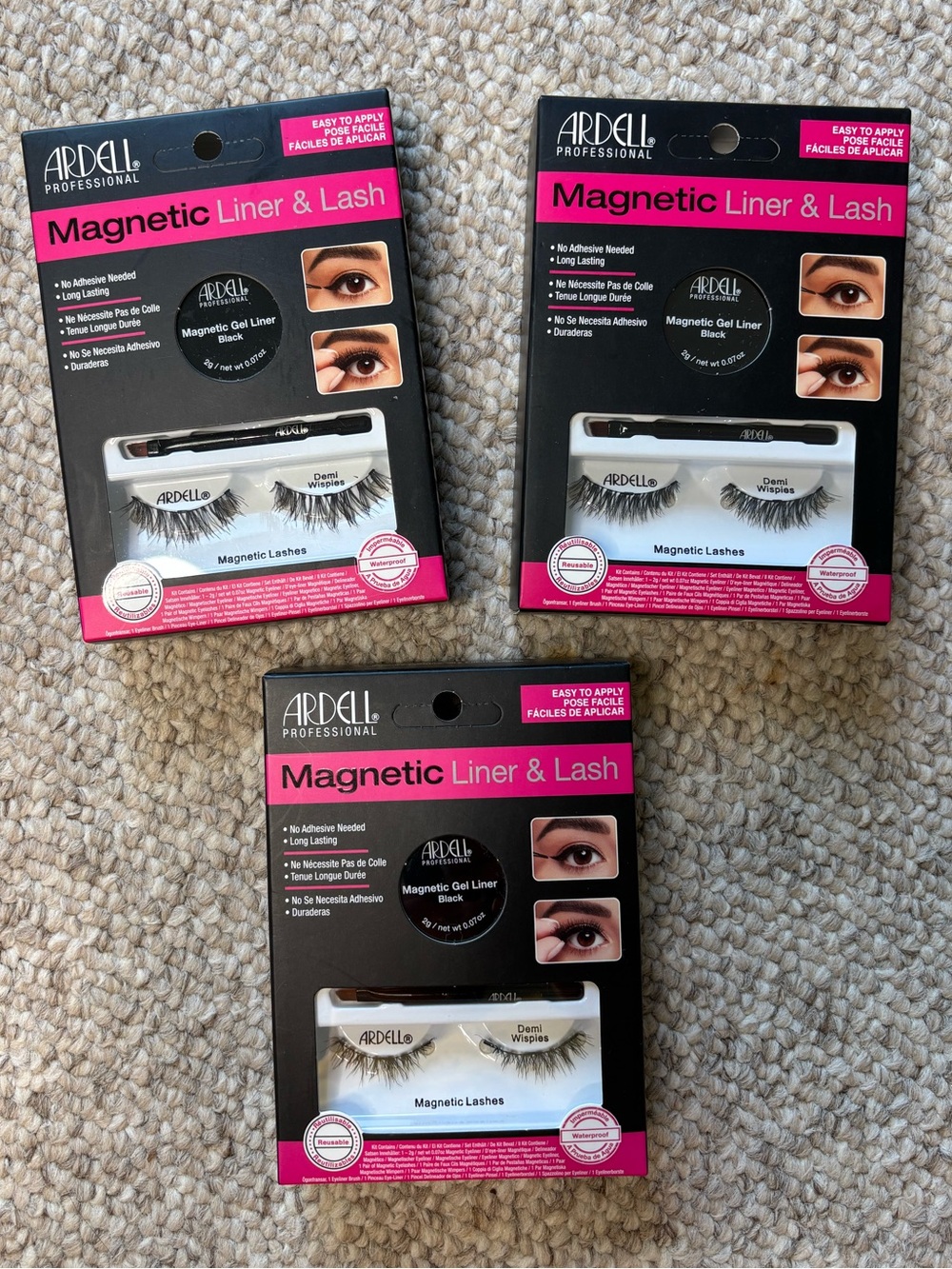 Ardell Magnetic Liner & Lash Kit Lot | 3-Pc Bundle Demi Wispies NEW